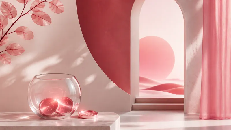 Cadres roses abstraits et lumière douce évoquant la génération d’images avec une IA